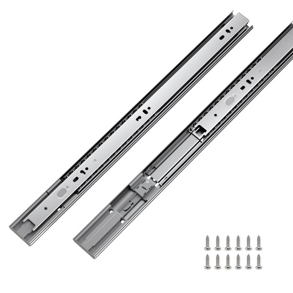 LONTAN 6 Pairs Soft Close Metal Drawer Slides 16 Inch Full Extension and Ball Bearing Drawer Slides - SL4502S3-16 Drawer Slides Heavy Duty 100lb Capacity