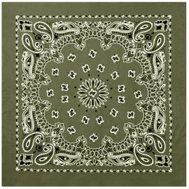 Rothco Trainmen Paisley Bandana – Extra-Large - 27" X 27" - Olive Drab
