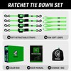 Retractable Ratchet Straps(4 Pack) - 1in x 10ft Self Retracting