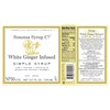 Sonoma Syrup Co White Ginger Simple Syrup 12.7 Fl Oz