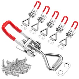 pwkauka 6 Pack Toggle Latch Clamp 4001, Adjustable Quick Release Pull Latches, toggle latch for Smoker Lid Jig, Tool Box, Cooler, Trunk & Case, Heavy Duty 330Lbs Holding Capacity (24pcs Screws)