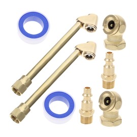 MAGICLULU 2 Set Connection Air Chuck 2 Way Set Heavy Duty Dual Head Air Chuck with Closed Ball Tire Chuck and Male Tire Air Fill Kit for Tire Inflator Gauge