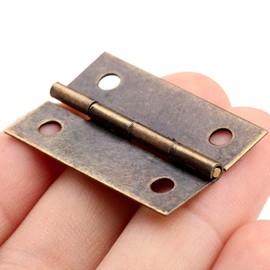 Dophee 32*21mm 平蝶番 丁番 ミニ蝶番 木箱用のヒンジ ウェアヒンジ アンティーク調 ドア用金物 手芸 手作り パーツ 金具 ネジ付き 20個