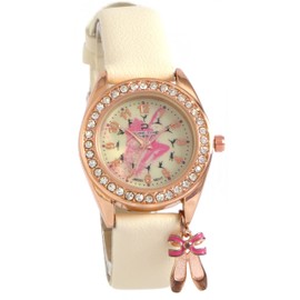 Pure Time London Girl's or Ladies Rose Gold Case Ballerina Charm Watch - NPT007