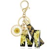 XGALBLA Letter M Keychain Accessories Cute Sunflower Initial Key Ring