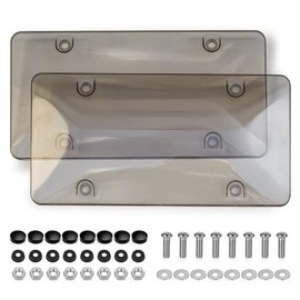 2 Pcs License Plate Frame Cover, Clear License Protector Plate, Plate Covers with Non-Rusting Screws Caps Car Accessories