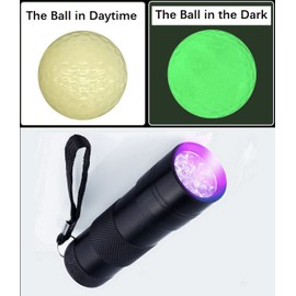 Aolowewin 10x Glow in The Dark & Floater Golf Balls, Luminous Float Balls, Glow Floating Practice Ball, Night & Water Golf Ball, Light Up for 20-30 Mins, with 1x UV Flashlight (10)