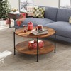 WLIVE Round Coffee Table, 32.6" Small Coffee Table with Storage