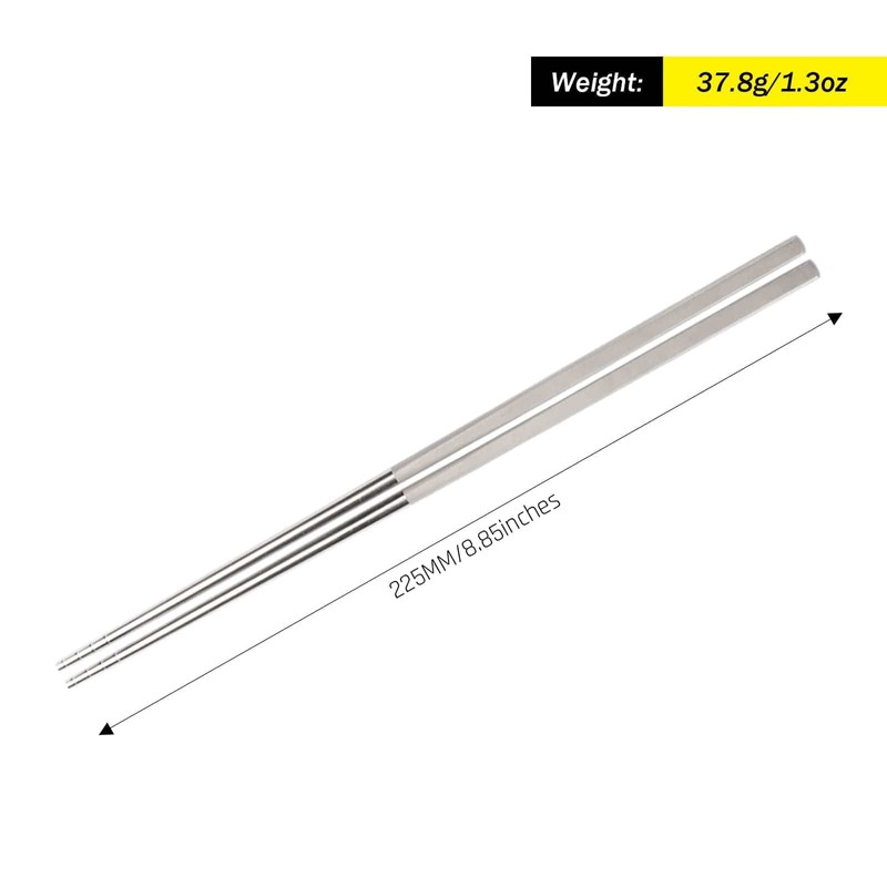 SILVERANT Titanium Chopsticks, Lightweight Titanium Travel Cutlery Camping Set for