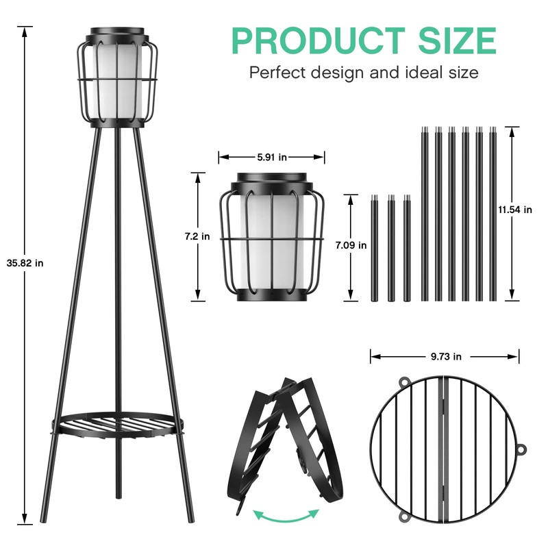 MXwcy 2 Pack Solar Lights Outdoor with Plant Stands -