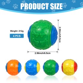 TOPCZY 4 Pieces Throwing Ball for Dogs Robust Interactive Dog Toy Ball, Balls for Dogs Small Dog Toy Ball Indestructible Dog Interactive Dog Ball Chew Toy for Medium Dogs