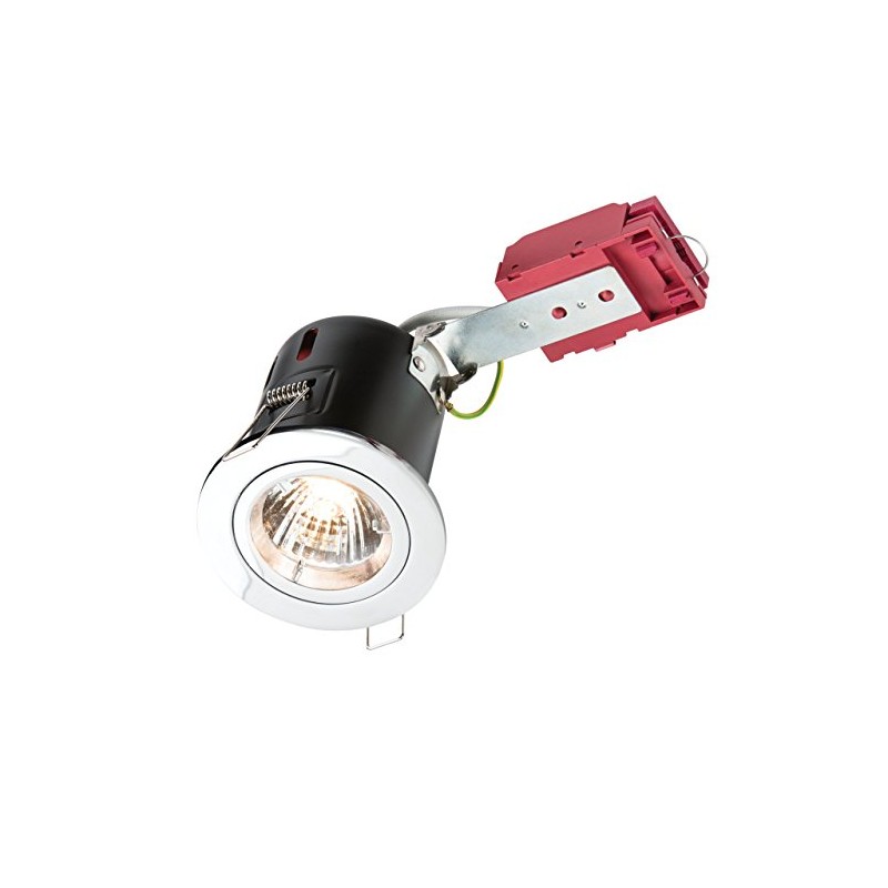 Knightsbridge Fixed GU10 230V 50W IC Fire-Rated Downlight-Chrome, Metal