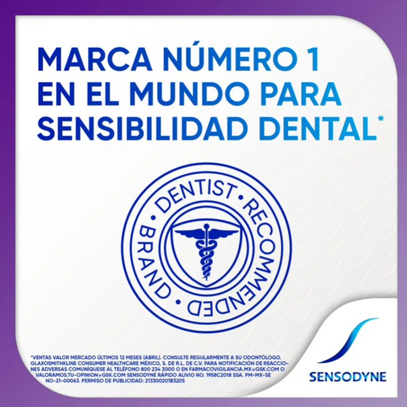 Pasta de Dientes Sensodyne Rápido Alívio y Protección Duradera Pasta