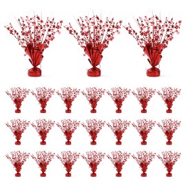 24 Pack Red Metallic Foil Spray Centerpiece Star Table Decoration Burst Table Centerpieces for Birthday New Year Wedding Anniversary Graduation Party Supply (Red)