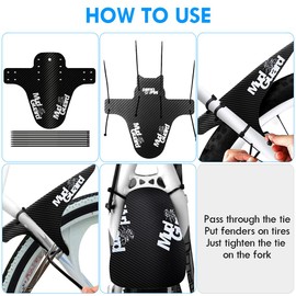 Ainiv 2PCS Mountain Bike Fenders, MTB Mudguards Front and Rear Compatible, Bike Mudguards Adjustable, Bicycle Mudguard Fits 26", 27.5", 29", Thicken Widen Frame Guards, Mudguards for Mountain Bike