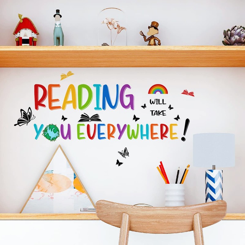 iMagitek Reading Corner Wall Stickers, Reading Will Take You Everywhere