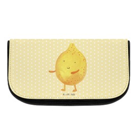 Mr. & Mrs. Panda Bestfriends Lemon Cosmetic Bag, yellow, Hand Drawn