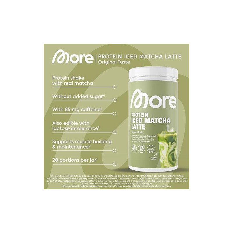 More Nutrition Iced Matcha Latte - High Protein & Low