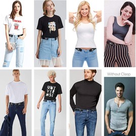 salefun 2 Pack Elastic Belt without Buckle Women - Buckle-Free Belt Women or Men Belt - Invisible Adjustable Stretch Belt, Black, Dark Blue