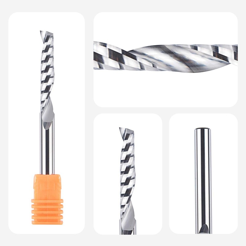 SpeTool 6mm Shank Single Flute Aluminium Router Bits, Solid Carbide