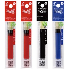PILOT FriXion Ball Refill, 0.02 inches (0.5 mm), Ball Slim, For Various Colors, Extra Fine, LFBTRF30EF3R, 3 Red Bottles, 2 Bags + LFBTRF30EF3B, 3 Black + LFBTRF30EF3L, Blue 3 Refills, Total 12 Pens