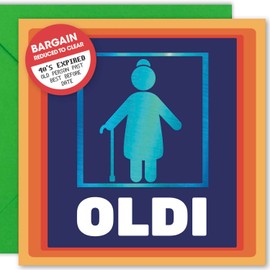 Cult Kitty Funny 50th Birthday Cards for Women - Oldi 50th - 50th Birthday Card Women, Birthday Card for Her, funny birthday cards for women