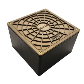 USA Made - Sinnov Pro Metal Lid Outdoor Floor Drain Cleanout, 3 or 4 Inch PVC Hub Connection Works for Pavers, Pool Decks, Walkways, Hotels & Backyards (Metal Lid Bronze/Gold)