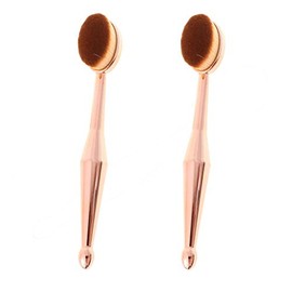 2 brochas de maquillaje ovaladas ovaladas para base de dientes, colorete, base de maquillaje, brocha ovalada para base de maquillaje líquida, brocha para base de maquillaje, crema o maquillaje en polvo impecable