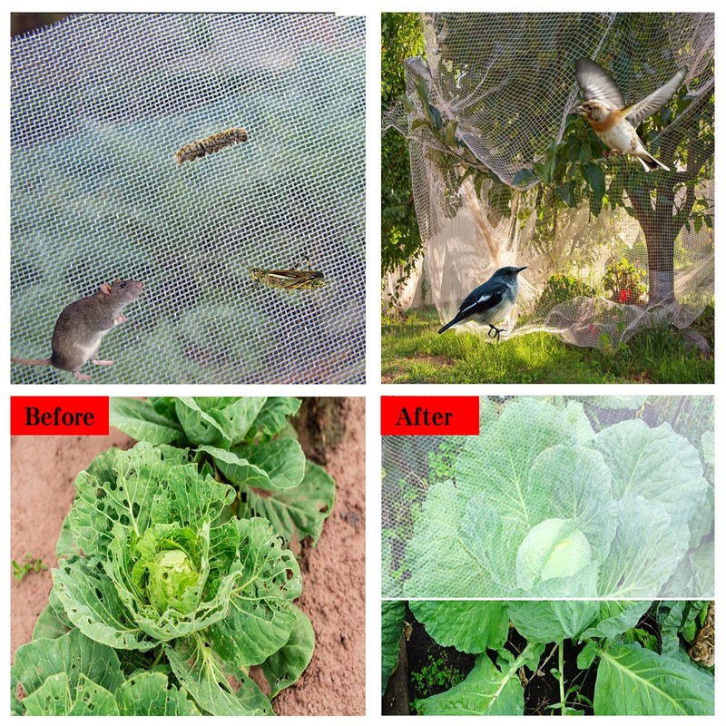 Garden Netting Pest Barrier, Plant Covers 8x24Ft Mesh Mosquito Net