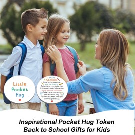Kindergarten School Supplies Welcome Back to School Gifts for Kids Girls Boys, Inspirational First Day of School Pocket Hug Token, Preschool First Fay of Class Supplies for Daughter Son from Mom Dad