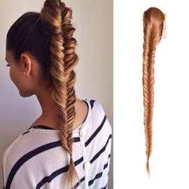 onemily Braided Ponytail Extension 24inch Long Braid Synthetic Drawstring Ponytail Braid Hair Extension Natural Soft Hair Piece for Women Daily Wear