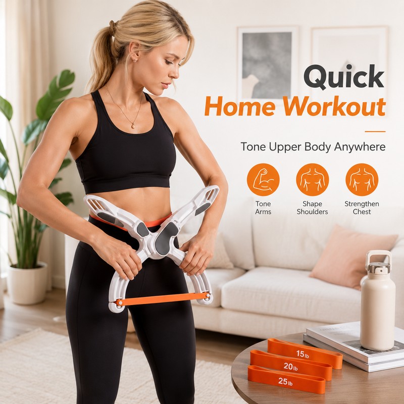 Upper Body Resistance Trainer for Home Workouts – Compact Arm