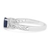 Direct-Jewelry 10k White Gold Oval Sapphire and Diamond Ring (Size