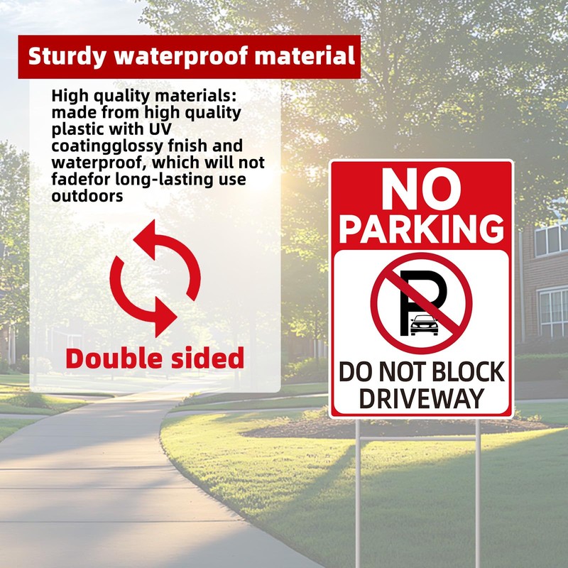 GXGGUS No Parking Signs With Stakes, Do Not Block Driveway