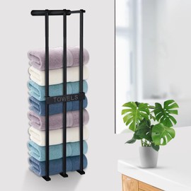Towel Storage, Towel Rack Wall Mount for Small Bathroom, LAFEALO New Upgrade 3 Bar Towel Racks for Bathroom, Towel Holder for Bathroom Wall, Bathroom Organizer, Washcloths in Small Bathroom/RV/Camper