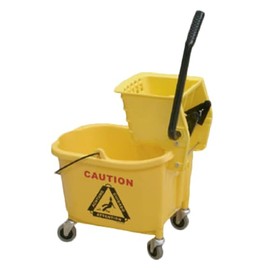 A-to-Z Supply PLWB361 Mop Bucket/Wringer Combination, 36 Quart Bucket, Plastic, Yellow