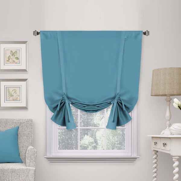 H.VERSAILTEX Blackout Tie Up Curtain Thermal Insulated Curtain Bathroom Curtain