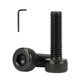 M4 x 14mm(50 Pack) Hex Socket Head Cap Screws Bolts, Black Oxide 304 Stainless Steel 18-8, Hex Drive, Bright Finish Fully Machine Thread