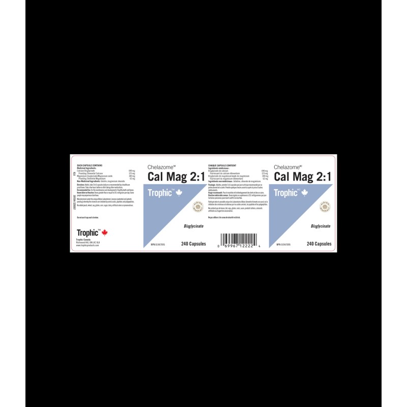 Trophic Vitamins Cal Mag 2:1 Chelazome 240 Capsules