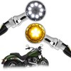 DREAMIZER Chrome Motorcycle Turn Signals 15 LEDs Bullet Front Rear