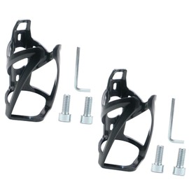 Universal Bike Water Bottle Holder - 2 Pack Ultralight Bicycle Bottle Cage with Screws Tool, Fits MTB/Road/Mountain Bikes, Durable Cycling Cup Holder & Hydration Mount Accessories. (Black)