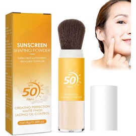 QUIWEN Mineral Powder Sunscreen Brush - SPF 50, Face, Oil Control, Natural Matte Finish