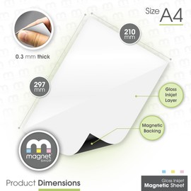 TMS A4 Size Glossy Magnetic Photo Paper for Home and Office Printers (5, Glossy)