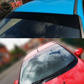 Car Windshield Sun Shade Strip Windscreen Sunstrip Sticker Decal Black Glossy Sun Visor Strip Tint Film for Automobiles Truck SUV Van