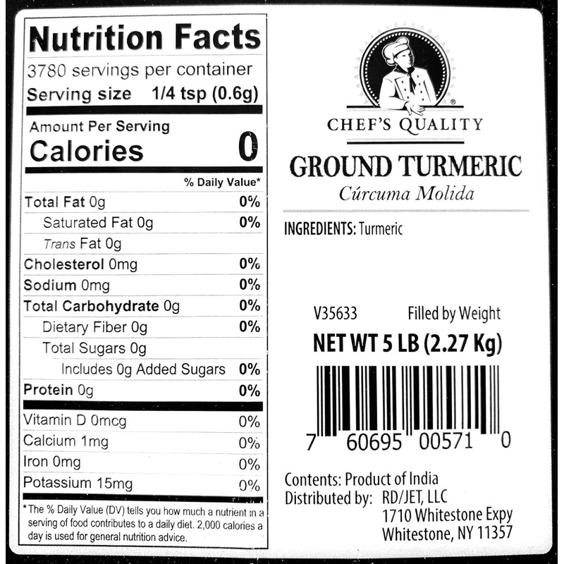 Chef's Quality Turmeric Ground 5lb
