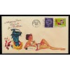 1955 Evinrude Boat Motor Ad Featured on Xmas Collector's Envelope