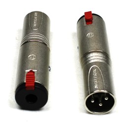 (2) Two Genuine NEUTRIK NA3MJ - 1/4" TRS Female Locking Jack to XLR Male Adapter