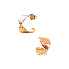 18K Gold Twisted Earrings Statement Earrings For Women (With Gift Bag) (Twisted Earrings Statement Earrings)