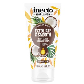 INECTO Revitalising Coconut Body Scrub 150ml, 100% Natural Nourishing Skin Exfoliating Scrub, Rich in Natural Minerals for All Skin Types, Enriched with Coconut Oil
