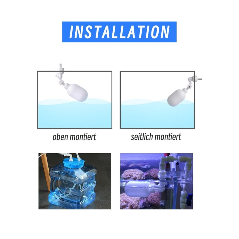 PAROAD Pack of 2 Plastic Float Valves, Adjustable Water Filter,